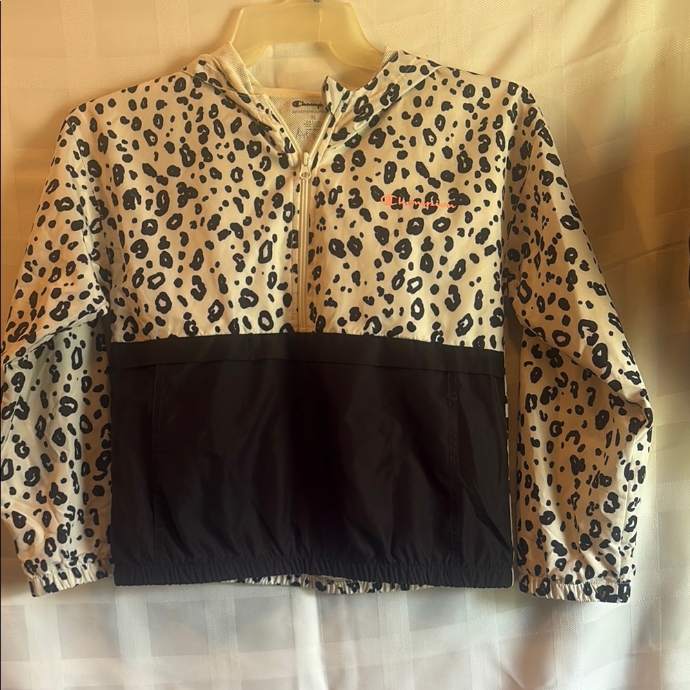 Champion Kids Black and White Leopard Hoodie